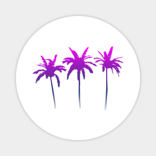 purple pink palm tree design Magnet